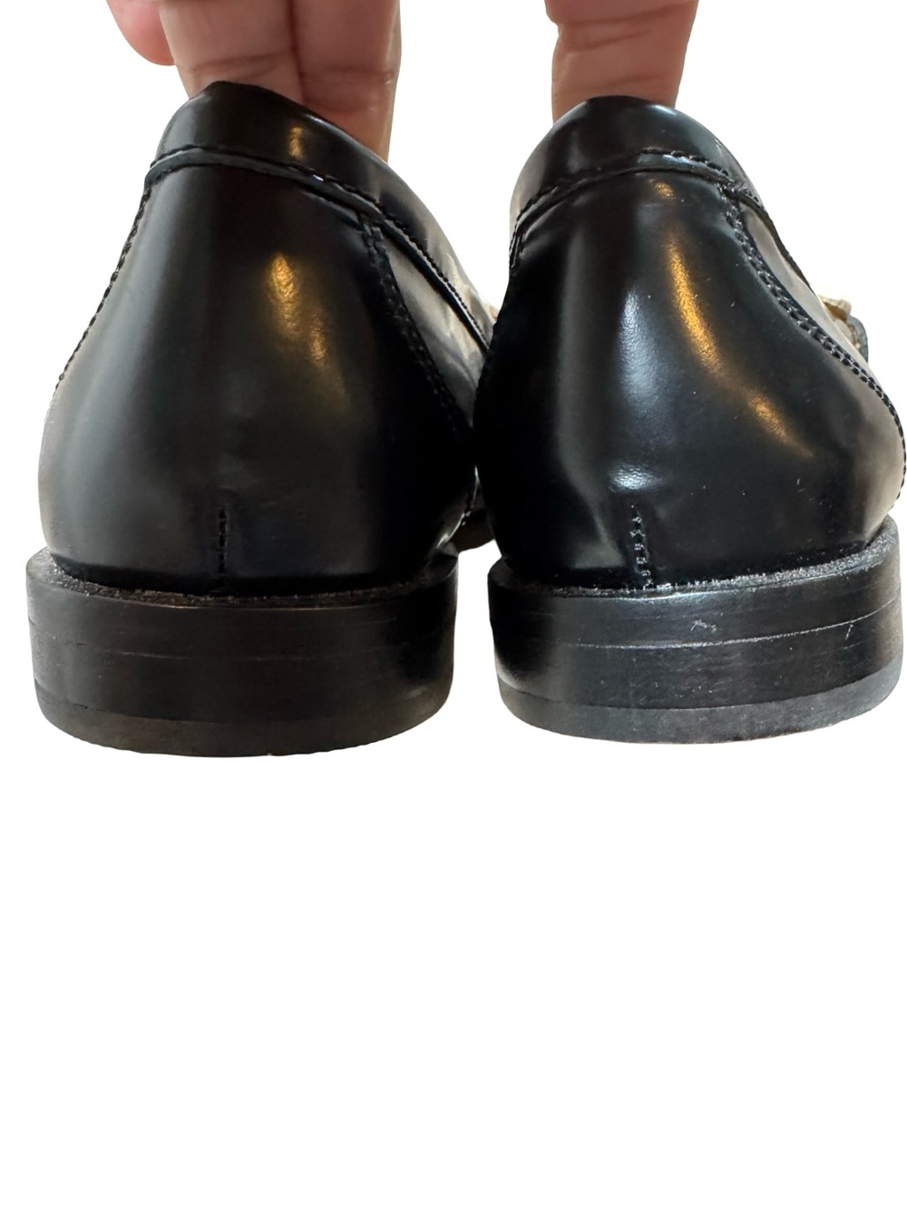 Madewell Black and White Leather Women's Penny Loafers - Picture 5 of 15